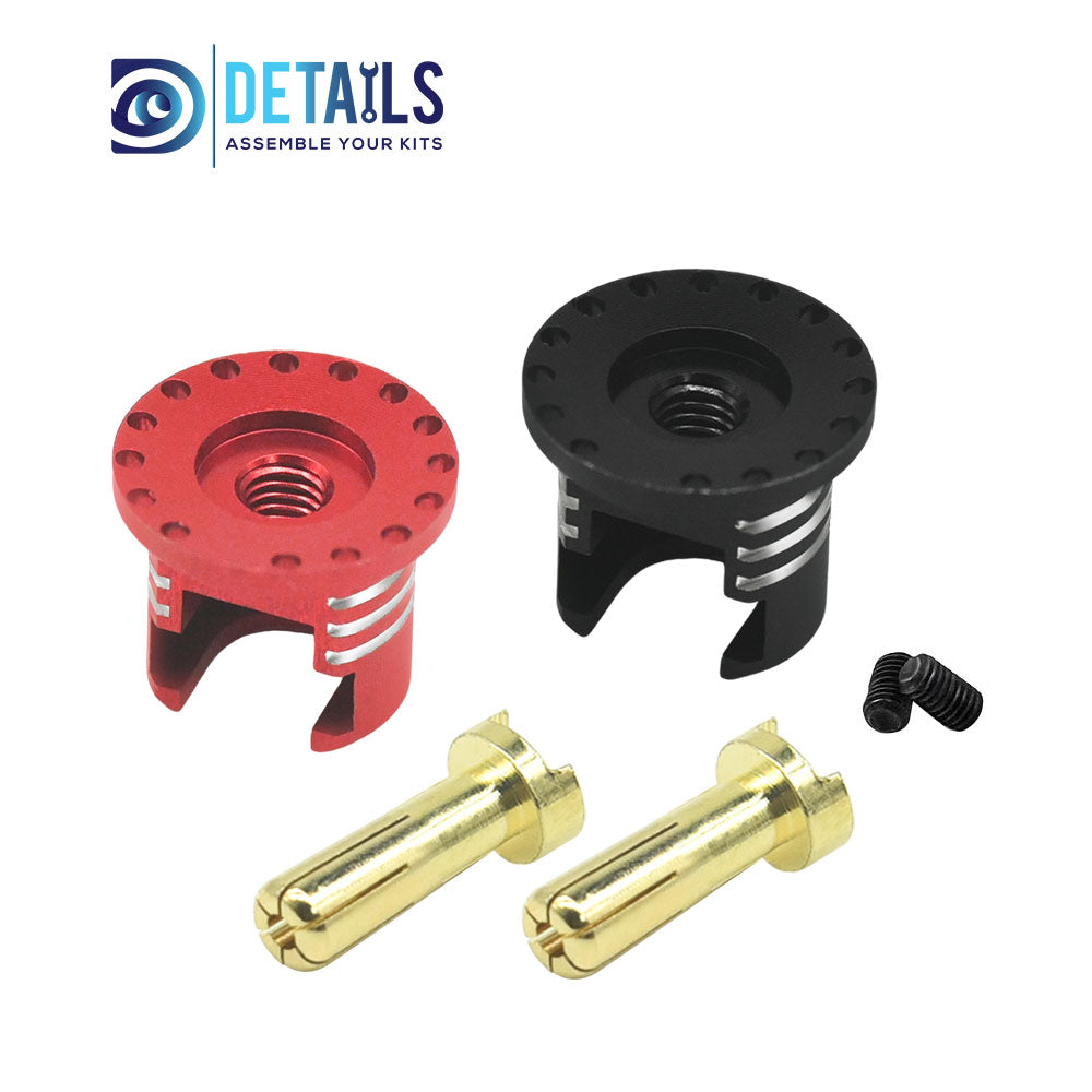 Heatsink Bullet Plug Grips with 5mm Bullets (Black/Red)