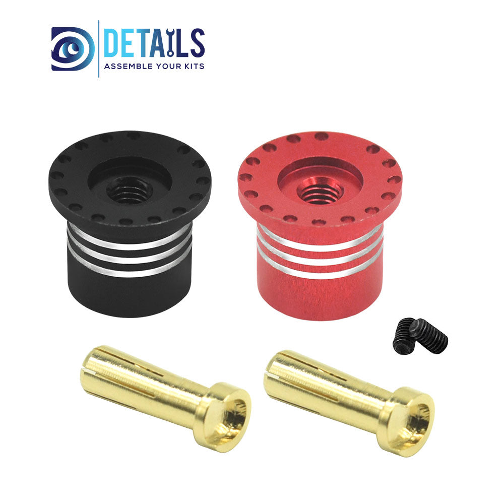 Heatsink Bullet Plug Grips with 5mm Bullets (Black/Red)