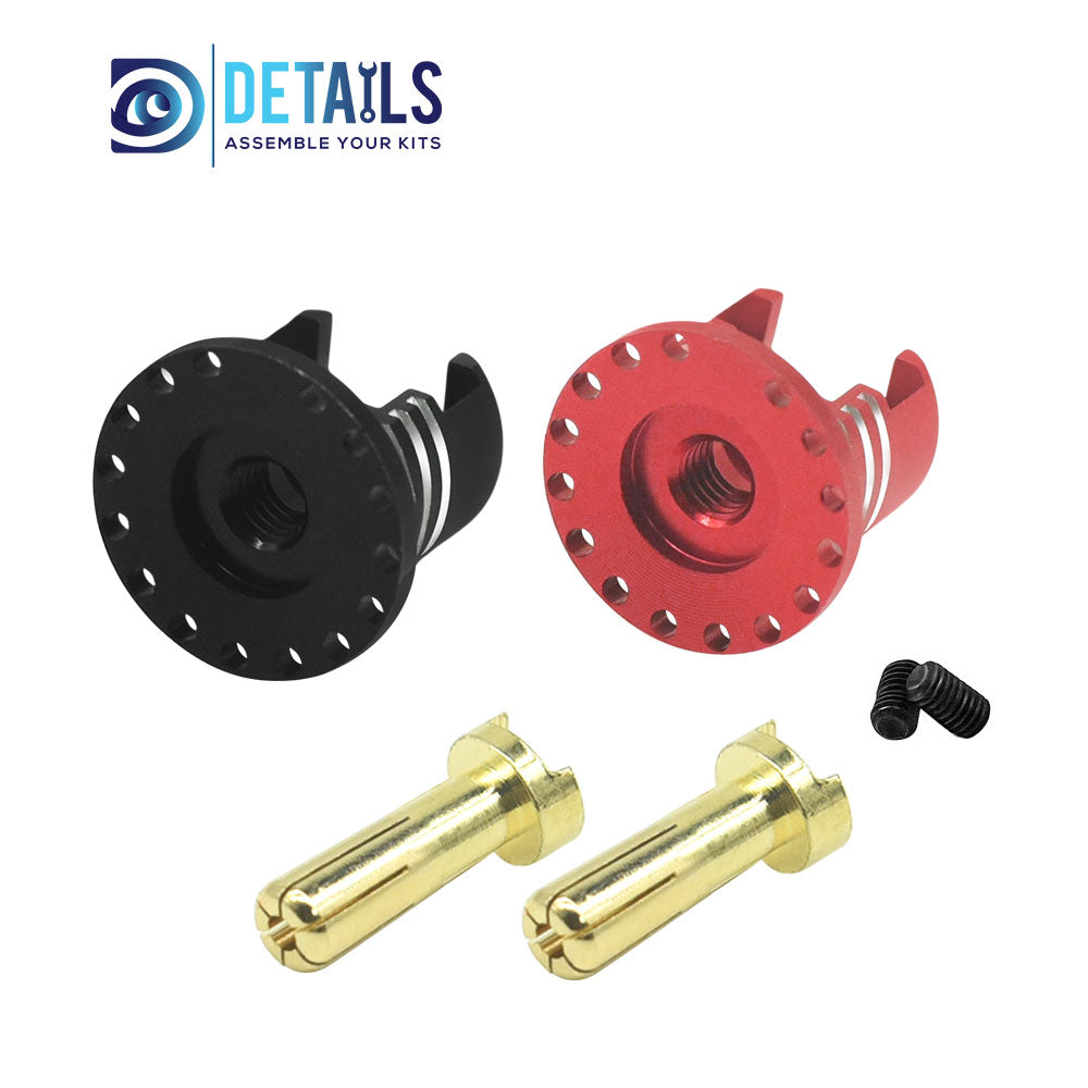 Heatsink Bullet Plug Grips with 5mm Bullets (Black/Red)