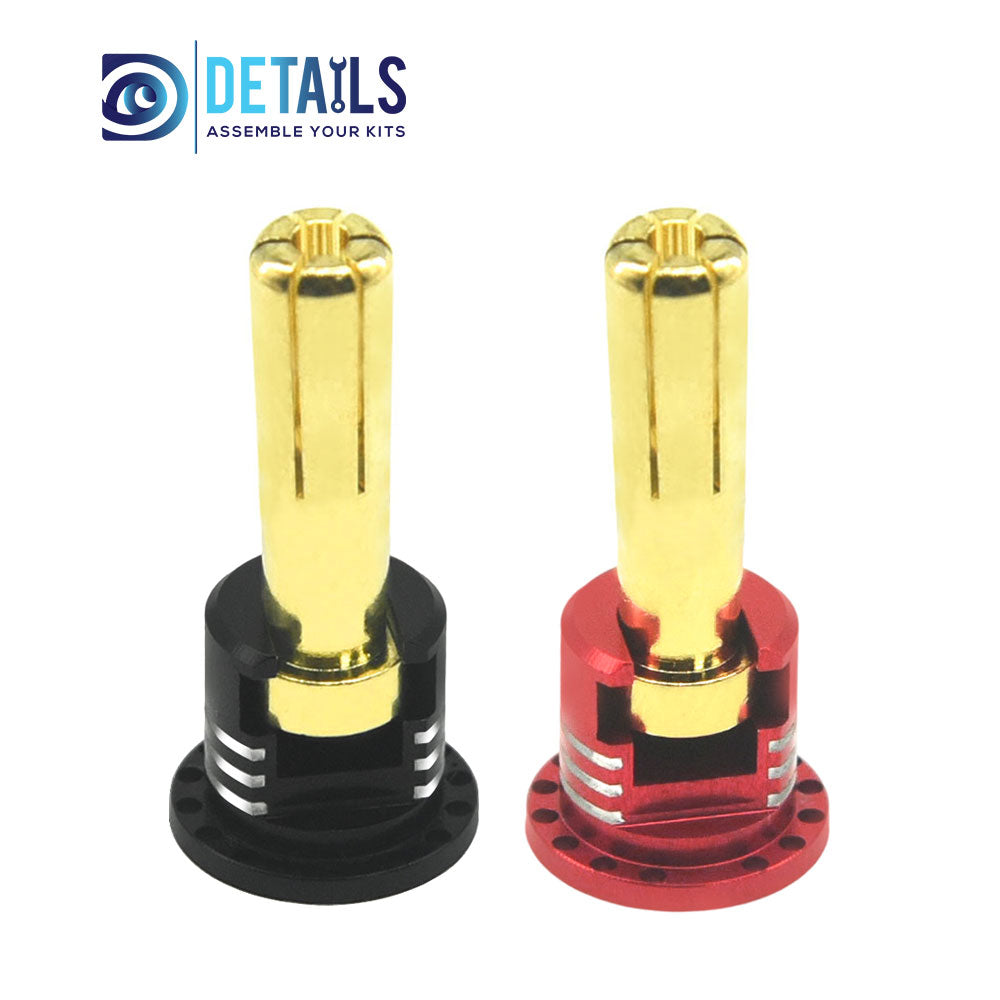 Heatsink Bullet Plug Grips with 5mm Bullets (Black/Red)