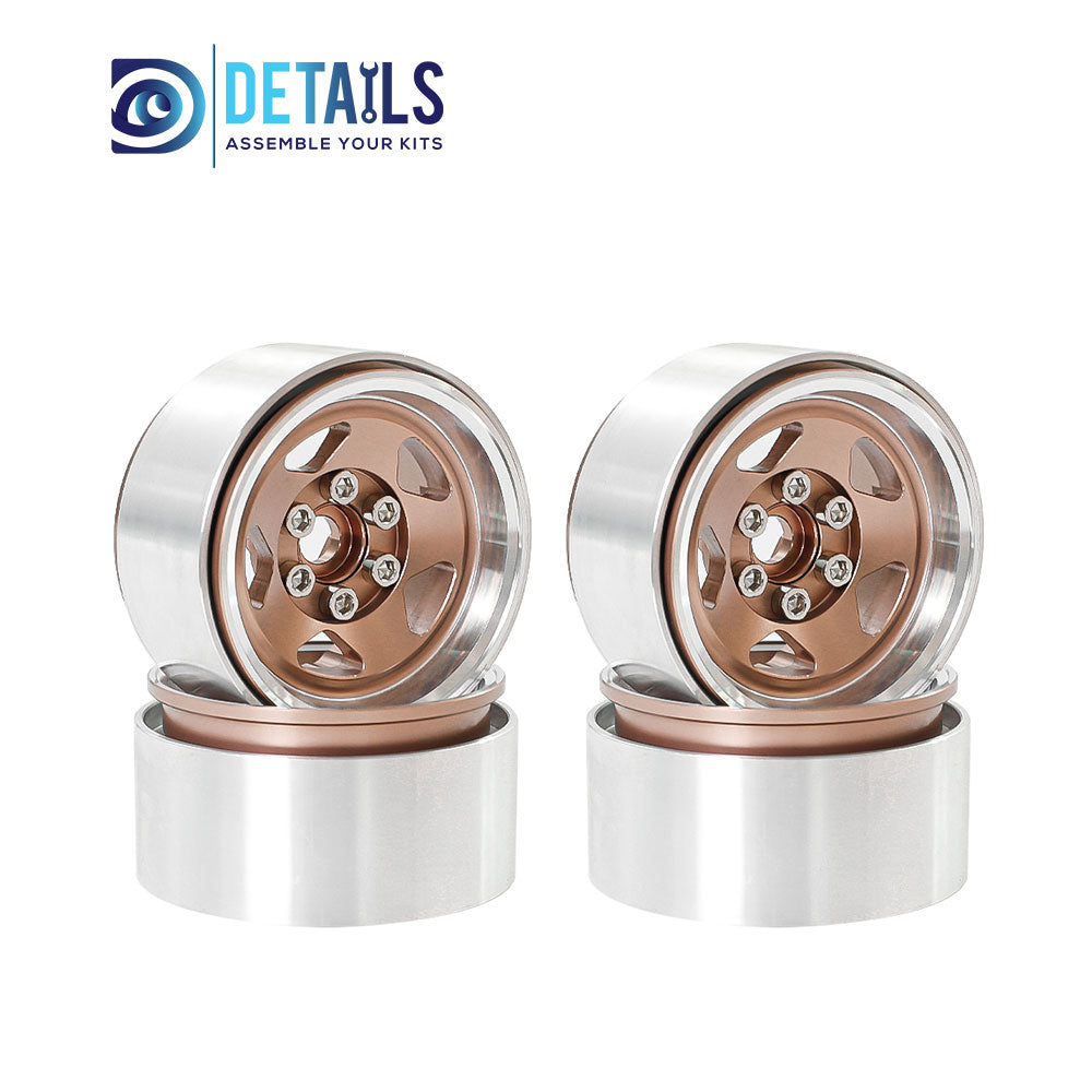 Hobby Details Aluminum 1.9" Wheel Rim for 1/10 RC Crawler SCX10 Pro TRX4 VS4-10 Gen8 TRX6 CAPRA 4pcs/set A:Silver B:Black C:Pink D:Copper
