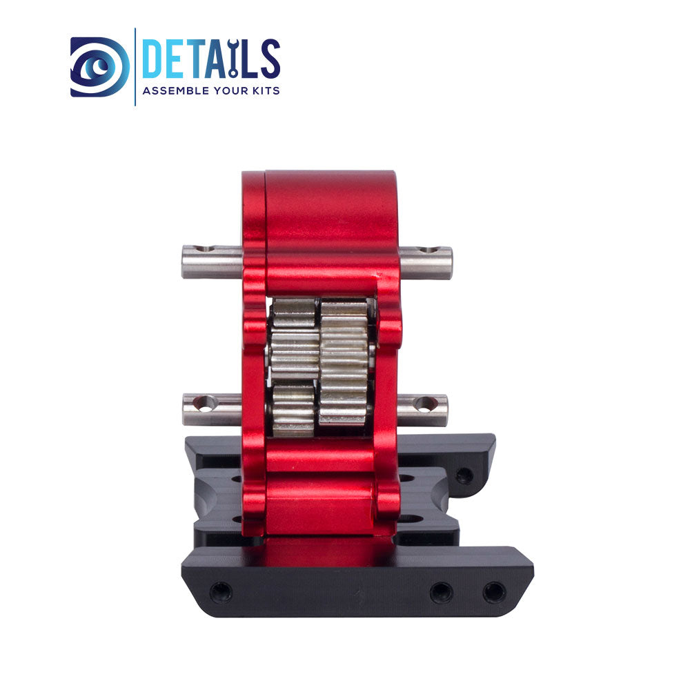 Hobby Details CNC Aluminum Dual Transmission Overdrive Gearbox Installable 2 Motors for 1/10 RC Crawler Upgrade Parts A:Black B:Red C:Purple