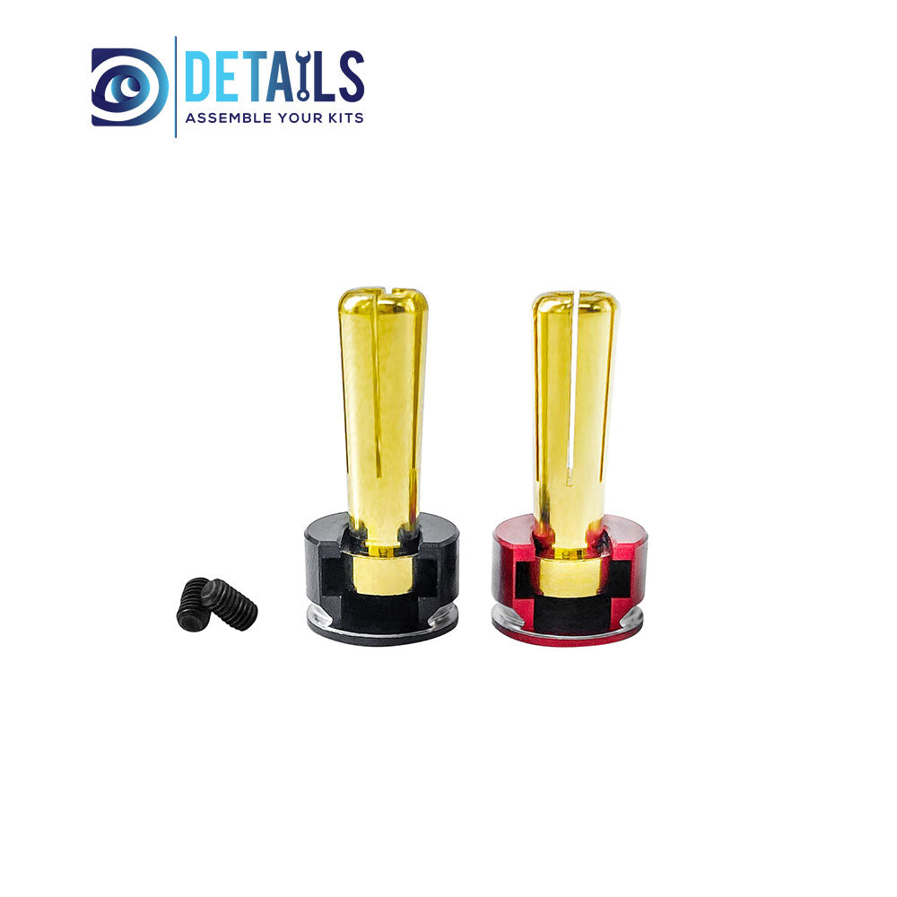 Hobby Details (LOWPRO) Heatsink Bullet Plug Grips with 4/5mm Bullets (Black/Red)