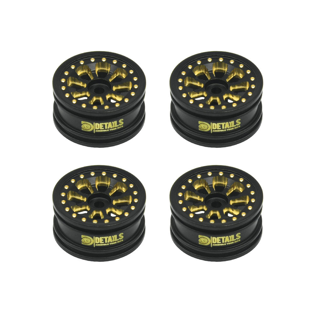 Hobby Details Brass 0.7" Wheel Offset Wheel and 0.7‘’ Wheel Tire with Foam for SCX30 Cars Upgrade Parts 4pcs/Set