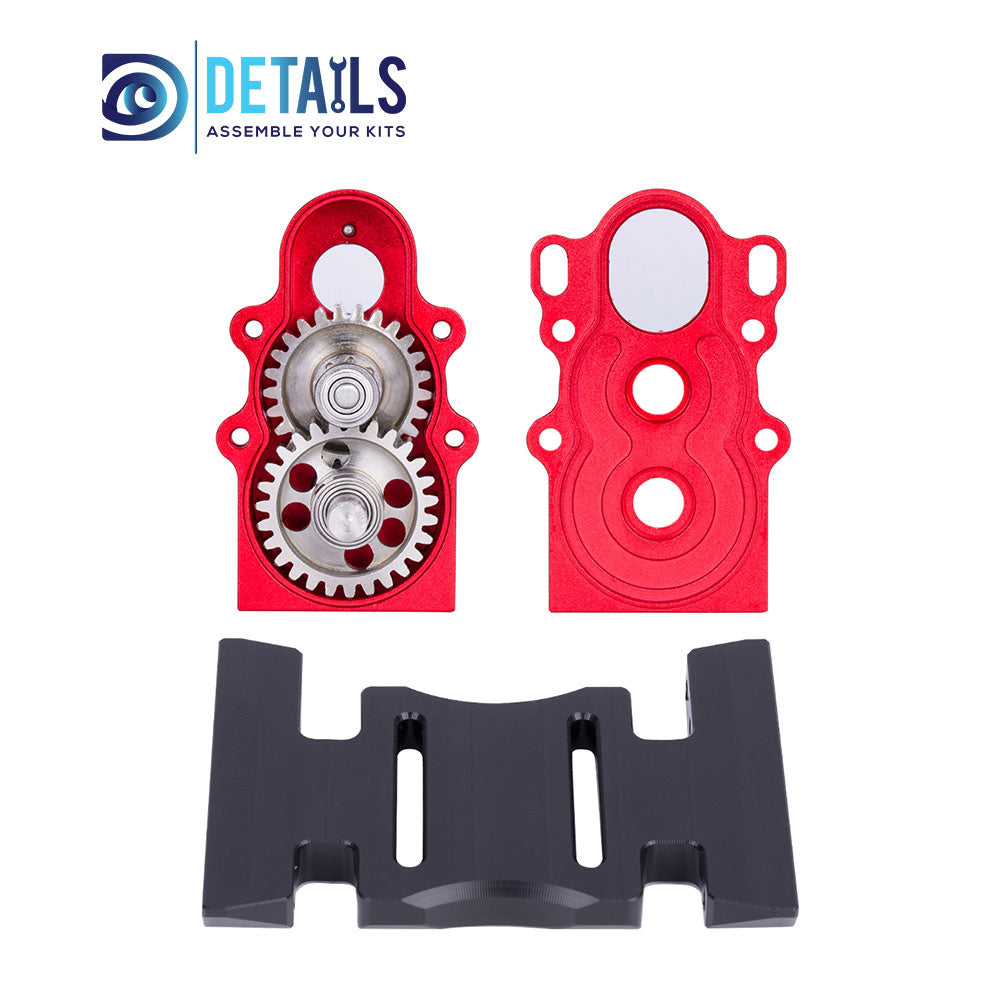 Hobby Details Aluminum CNC Vertical Gear Box High Performance Gearbox for 1/10 RC Crawler Car Upgrade Parts A:Black B:Red C:Titanium