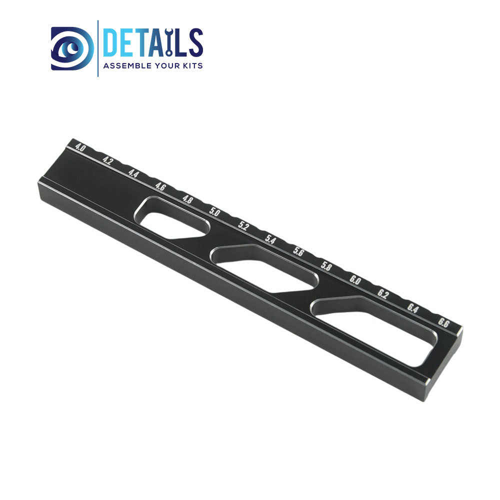 RC Car Tool 10mm Ride Height Droop Gauge Adjuster Ruler Measuring for RC On-Road Drift 4.0~6.6