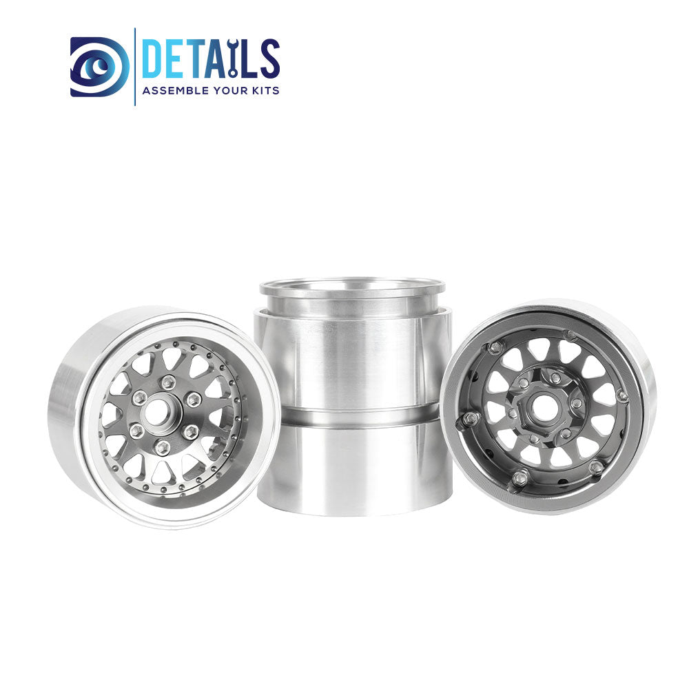 Hobby Details Offset -10mm Aluminum 1.9" Wheel Rim for 1/10 RC Crawler SCX10 Pro TRX4 VS4-10 Gen8 TRX6 CAPRA 4pcs/set A:Black B:Titanium C:Copper D:Blue