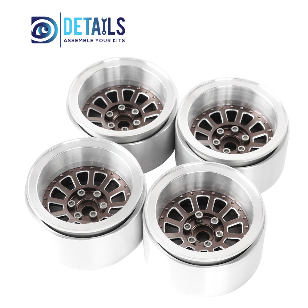 Hobby Details Offset -10mm Aluminum 2.2" Wheel Rim for 1/10 RC Crawler SCX10 Pro TRX4 VS4-10 Gen8 TRX6 CAPRA 4pcs/set A:Black B:Silver C:Titanium D:Copper