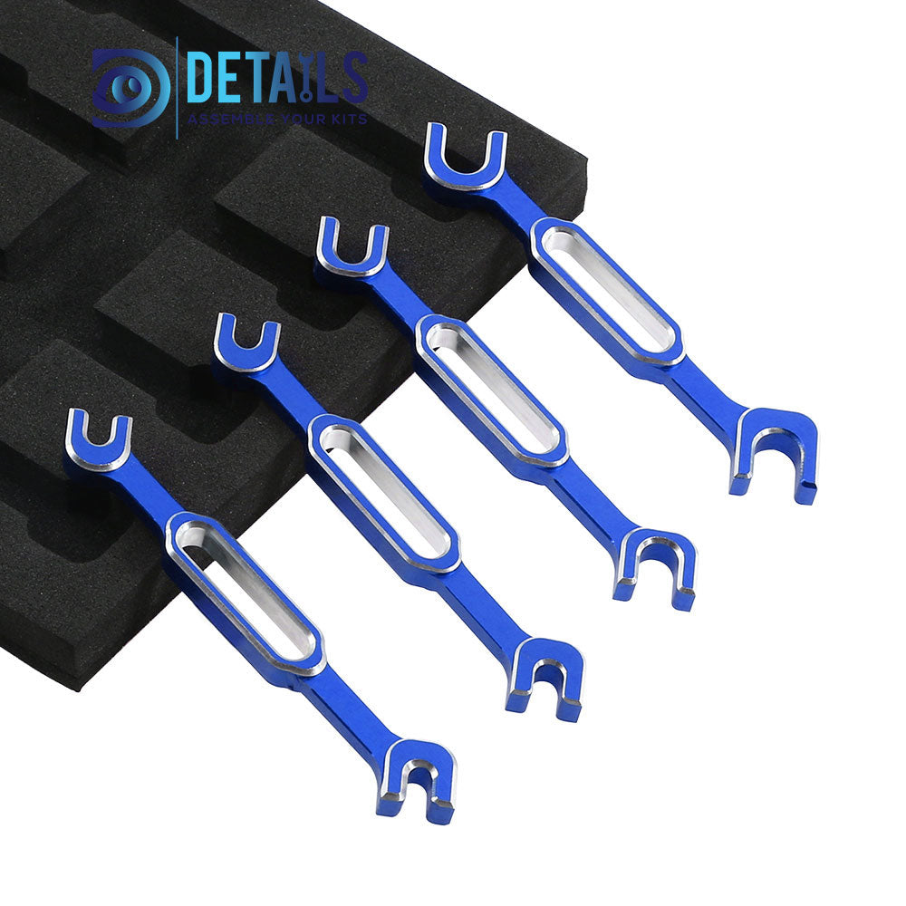 Hobby Details Aluminum Special Tool Wrench 3.0-3.2/3.5-3.7/4.0-5.0/5.5-6.0mm for Turnbuckles & Nuts RC Hobby Repair Tools 4pcs/set A:Red B:Blue C:Green D:Black