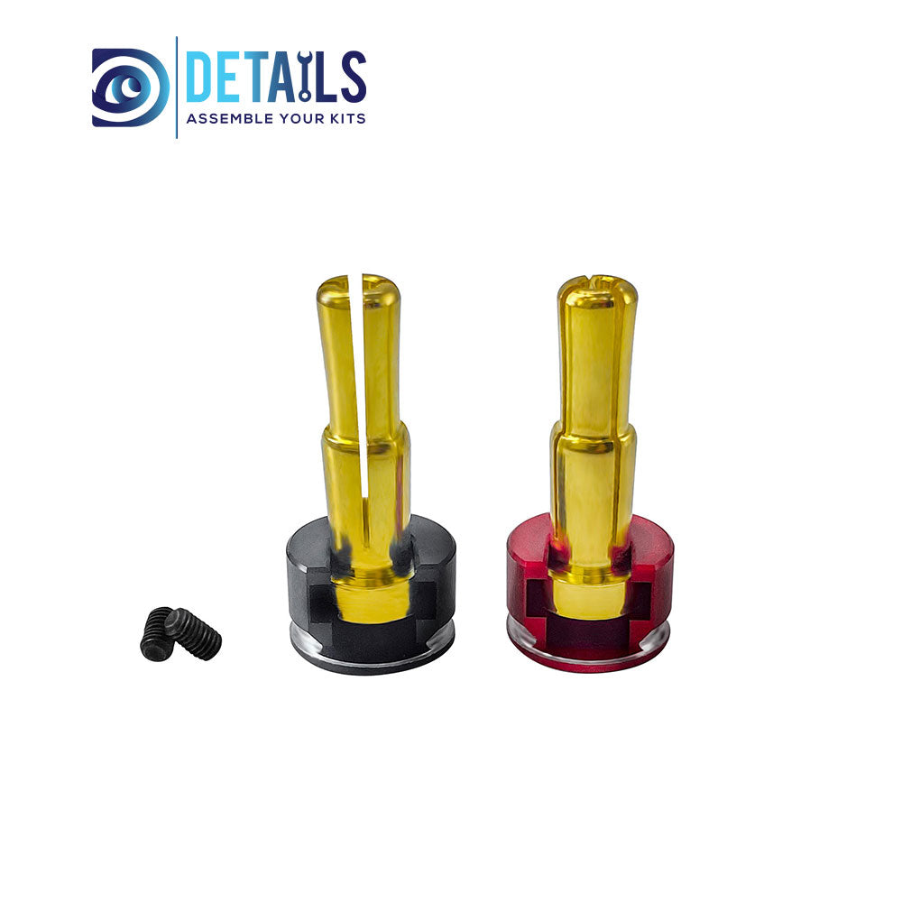 Hobby Details (LOWPRO) Heatsink Bullet Plug Grips with 4/5mm Bullets (Black/Red)