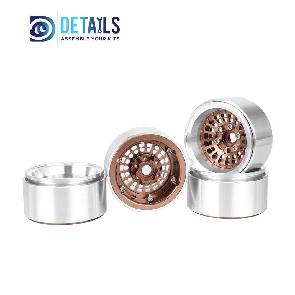 Offset -10mm Aluminum 1.9" Beadlock Wheel Rim for 1/10 RC Crawler SCX10 Pro TRX4 VS4-10 Gen8 TRX6 CAPRA 4pcs/set C