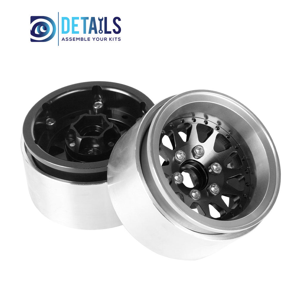 Hobby Details Offset -10mm Aluminum 1.9" Wheel Rim for 1/10 RC Crawler SCX10 Pro TRX4 VS4-10 Gen8 TRX6 CAPRA 4pcs/set A:Black B:Titanium C:Copper D:Blue