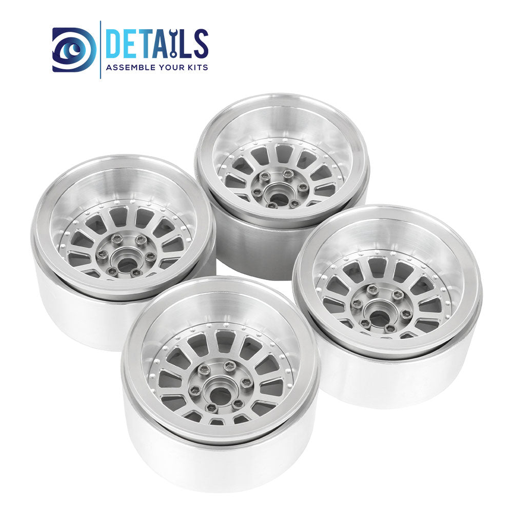 Hobby Details Offset -10mm Aluminum 2.2" Wheel Rim for 1/10 RC Crawler SCX10 Pro TRX4 VS4-10 Gen8 TRX6 CAPRA 4pcs/set A:Black B:Silver C:Titanium D:Copper