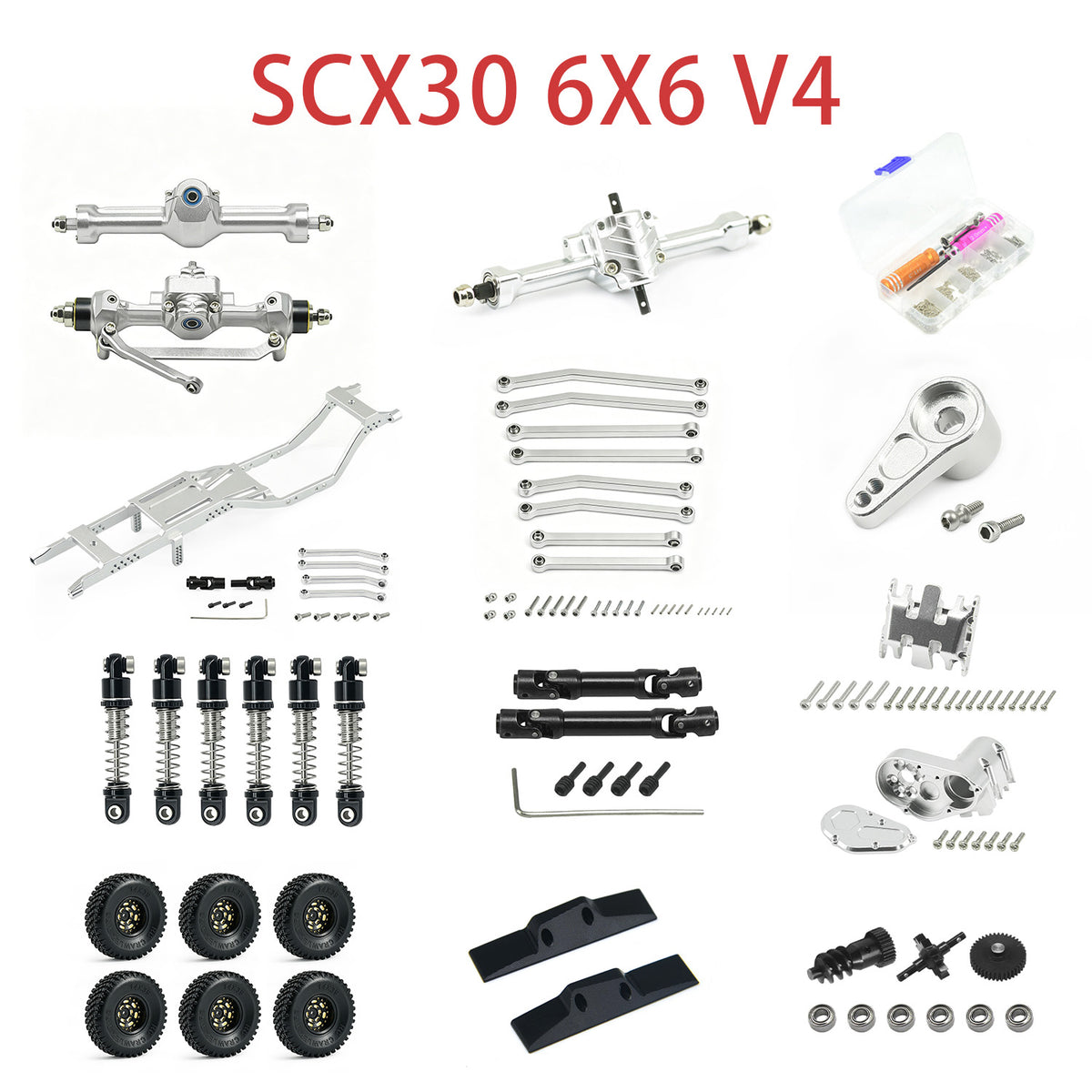 SCX30 6X6 Chassis KIT Upgrading Set with 3D Print LC79 Body