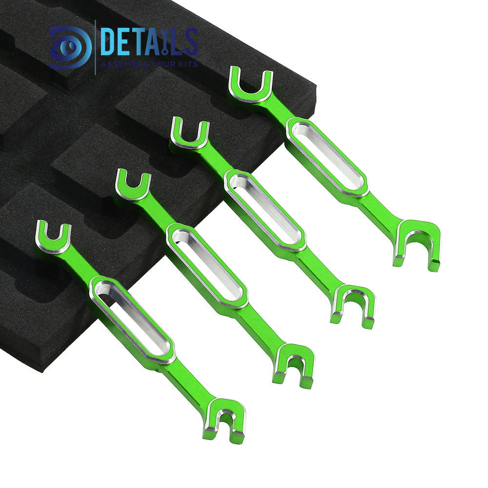 Hobby Details Aluminum Special Tool Wrench 3.0-3.2/3.5-3.7/4.0-5.0/5.5-6.0mm for Turnbuckles & Nuts RC Hobby Repair Tools 4pcs/set A:Red B:Blue C:Green D:Black