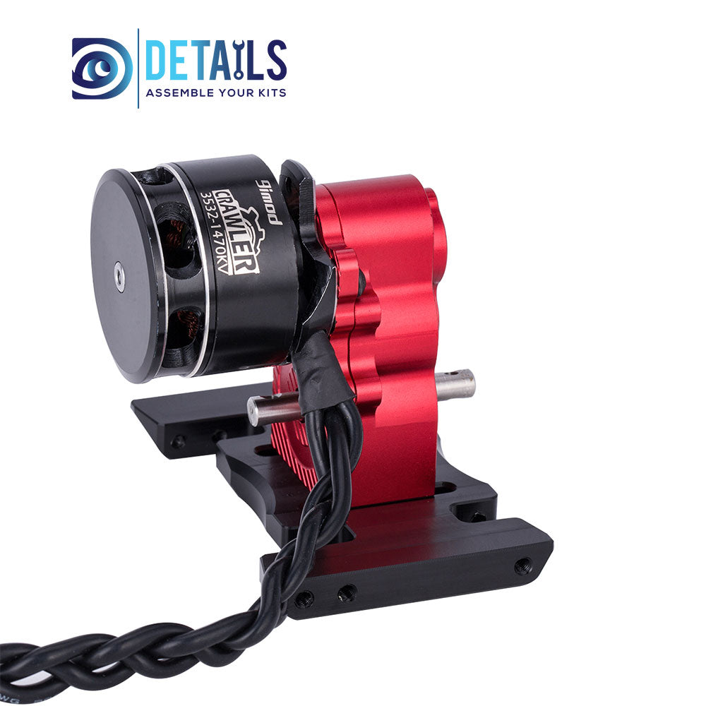 Hobby Details Aluminum CNC Vertical Gear Box High Performance Gearbox for 1/10 RC Crawler Car Upgrade Parts A:Black B:Red C:Titanium