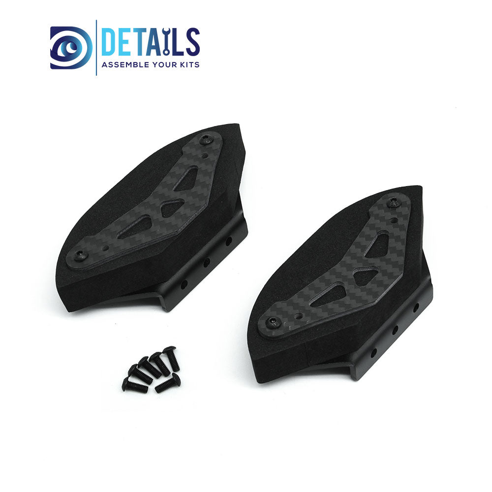 Sponge Front Rear Bumper Anti-Collision Bar Foam Carbon fiber baffle For Tamiya 1/10 TT01  2pcs/set