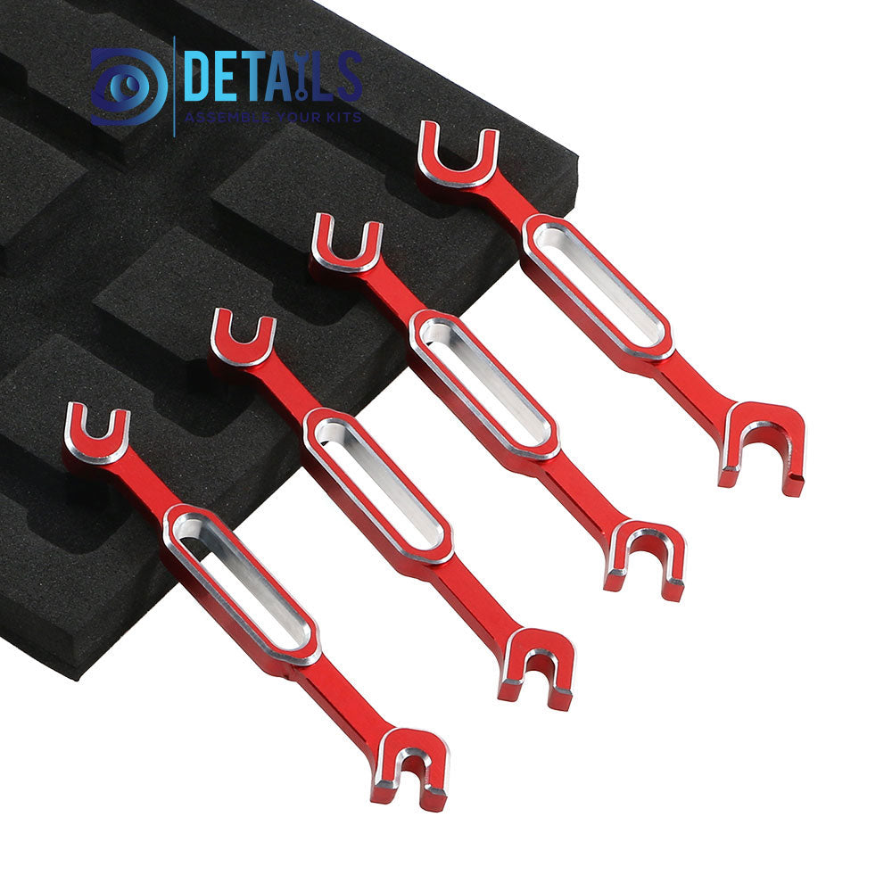 Hobby Details Aluminum Special Tool Wrench 3.0-3.2/3.5-3.7/4.0-5.0/5.5-6.0mm for Turnbuckles & Nuts RC Hobby Repair Tools 4pcs/set A:Red B:Blue C:Green D:Black