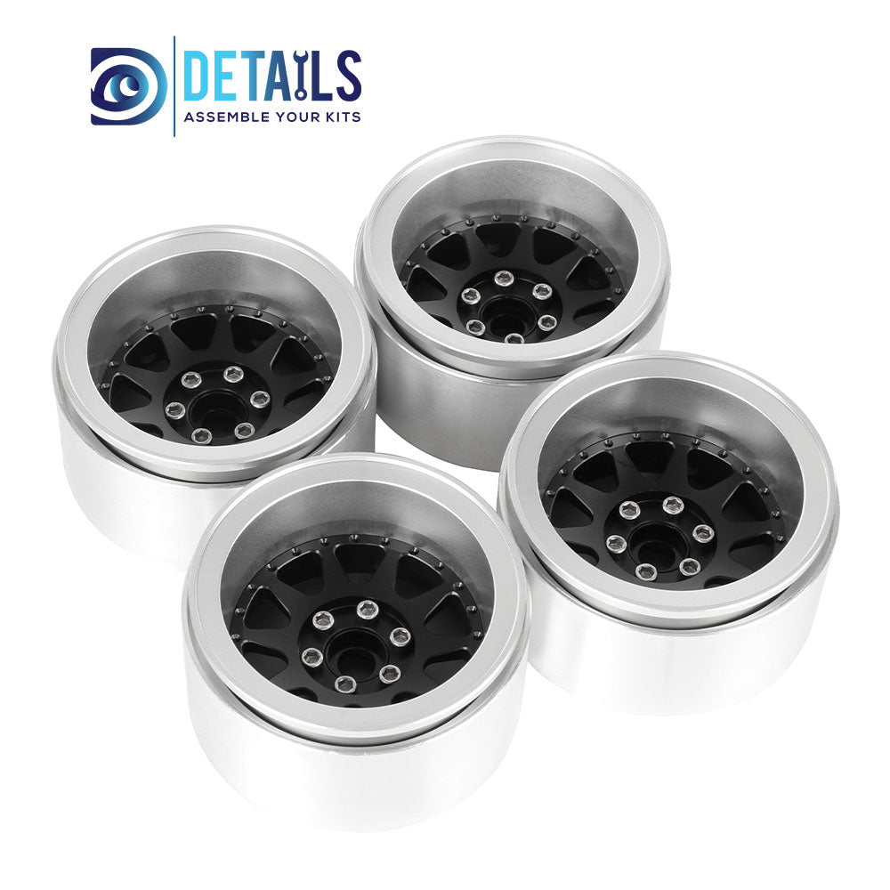 Hobby Details Offset -10mm Aluminum 2.2" Wheel Rim for 1/10 RC Crawler SCX10 Pro TRX4 VS4-10 Gen8 TRX6 CAPRA 4pcs/set A:Black B:Silver C:Titanium D:Copper