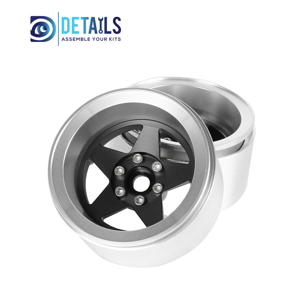Hobby Details Offset -10mm Aluminum 2.2" Wheel Rim for 1/10 RC Crawler SCX10 Pro TRX4 VS4-10 Gen8 TRX6 CAPRA 4pcs/set A:Black B:Silver C:Titanium D:Copper