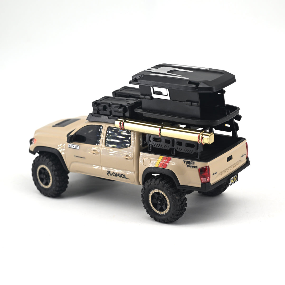 Hobbydetails 1/30 Toyota Classic UV Sticker/Topper Camper Shell/Body Mount Tire Wheel Set  for SCX30 Tacoma Cars