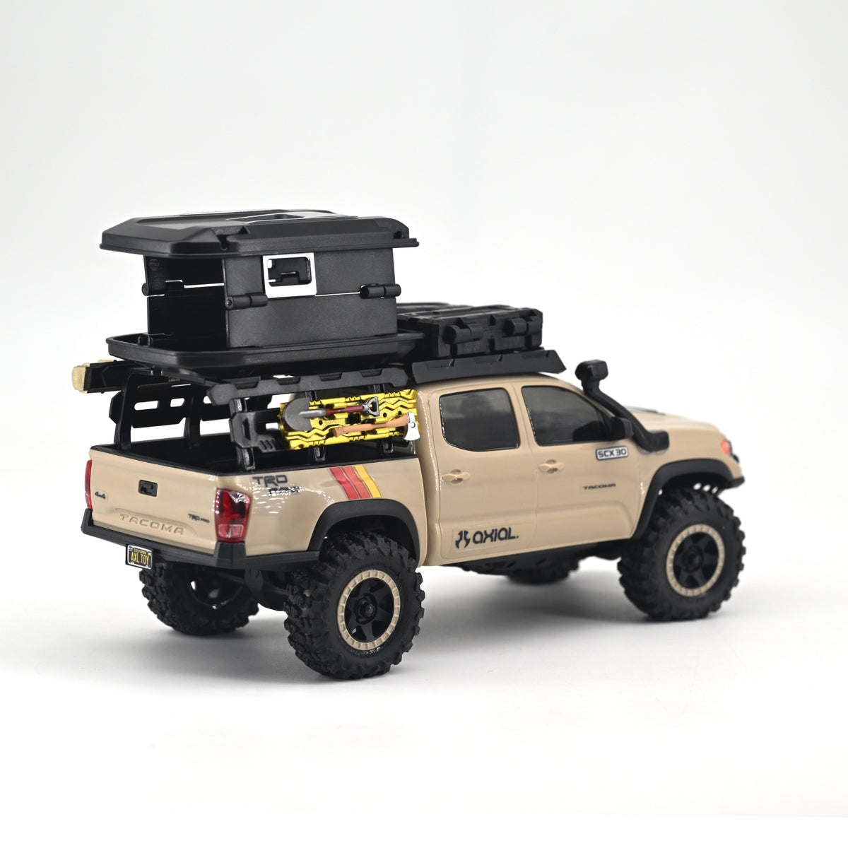 Hobbydetails 1/30 Toyota Classic UV Sticker/Topper Camper Shell/Body Mount Tire Wheel Set  for SCX30 Tacoma Cars