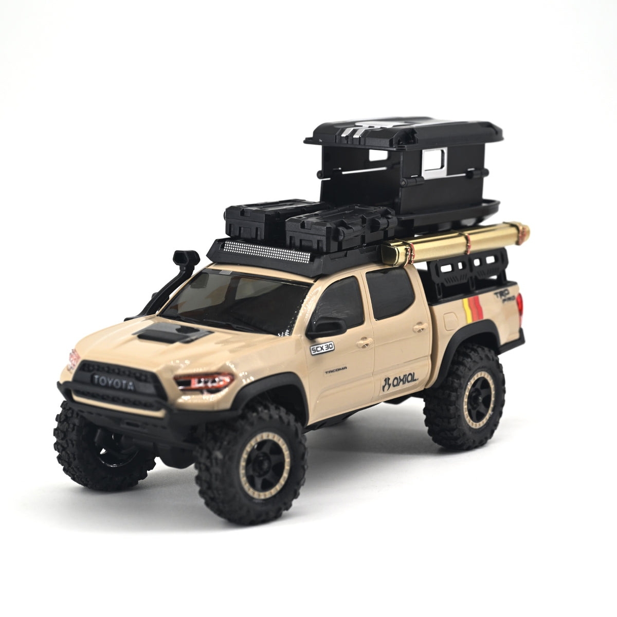 Hobbydetails 1/30 Toyota Classic UV Sticker/Topper Camper Shell/Body Mount Tire Wheel Set  for SCX30 Tacoma Cars
