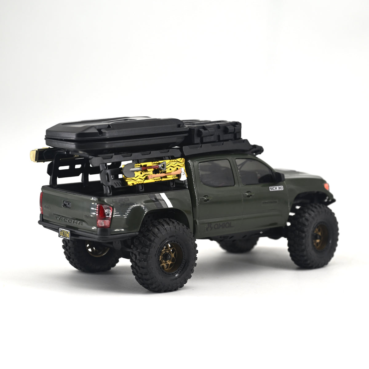 Hobbydetails 1/30 Toyota Classic UV Sticker/Topper Camper Shell/Body Mount Tire Wheel Set  for SCX30 Tacoma Cars