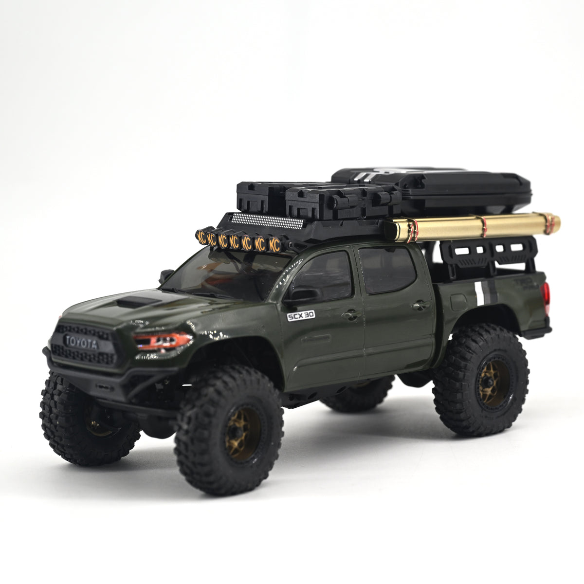 Hobbydetails 1/30 Toyota Classic UV Sticker/Topper Camper Shell/Body Mount Tire Wheel Set  for SCX30 Tacoma Cars