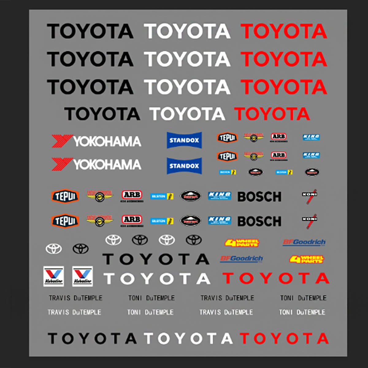 Hobbydetails 1/30 Big Size Toyota UV Sticker for Land Cruiser LC79 body fit for SCX30 Cars