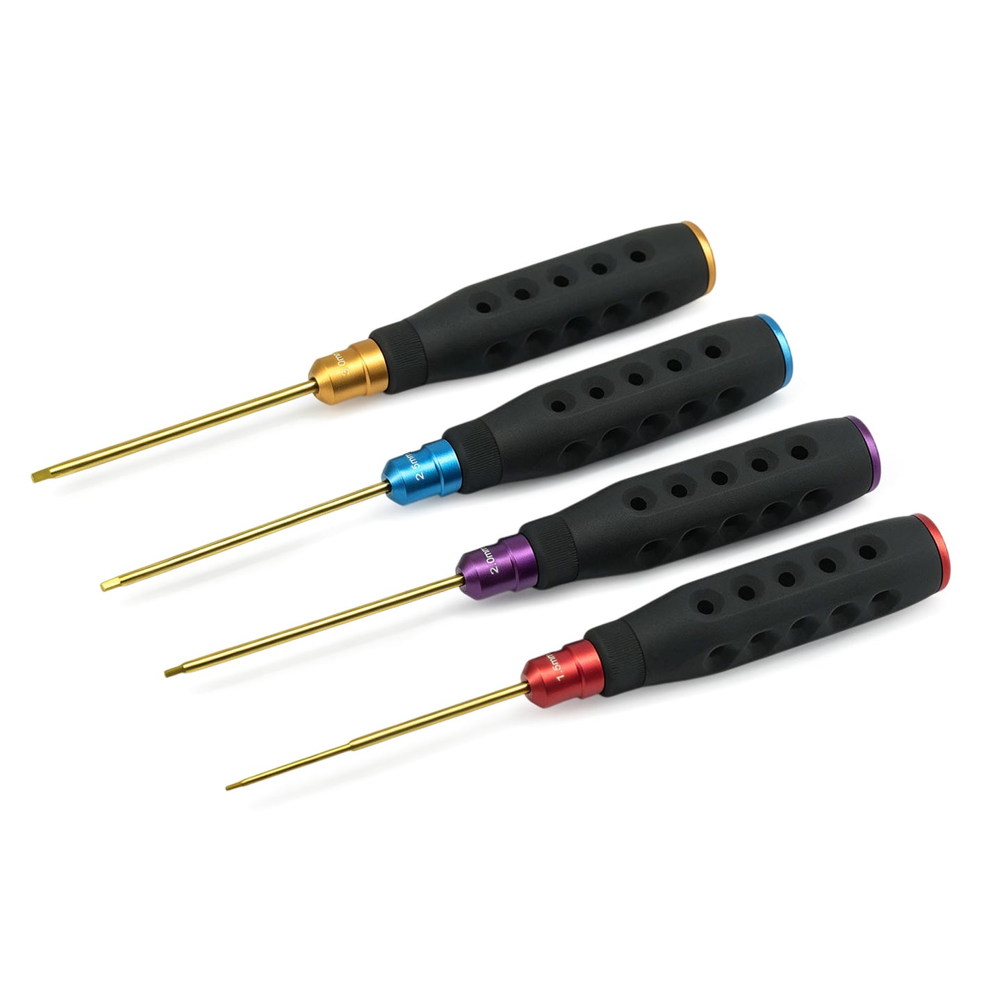Hobbydetails Professional HSS Tool Set 4PCS Hex 1.5/2.0/2.5/3.0 Tips with Ergonomic Insulated Grip