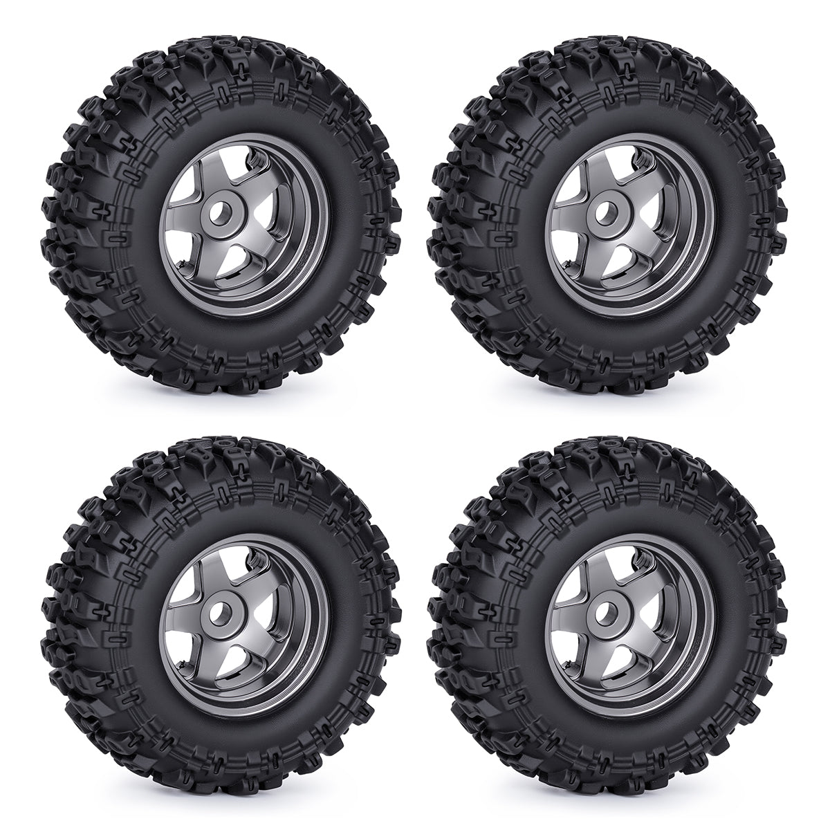 Hobby Details Aluminum 0.7" Beadlock Wheel & Tire Set for SCX30 Cars upgrade parts 4pcs/set
