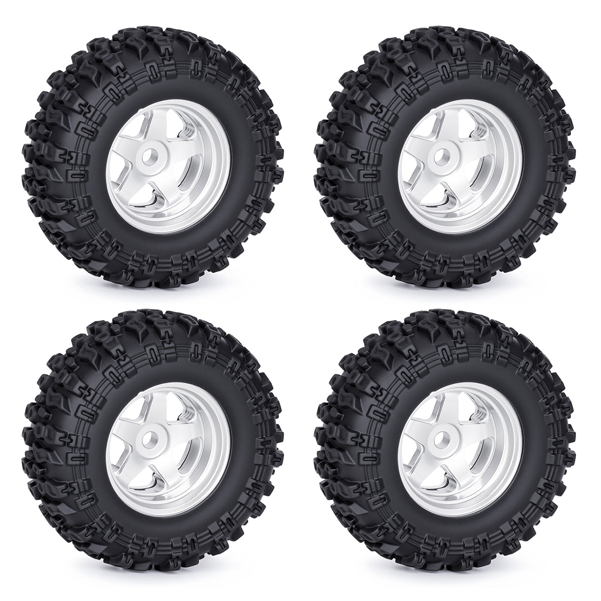 Hobby Details Aluminum 0.7" Beadlock Wheel & Tire Set for SCX30 Cars upgrade parts 4pcs/set