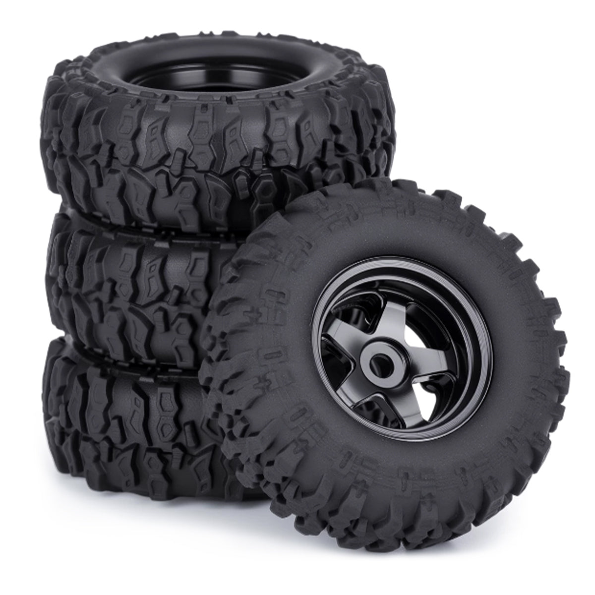 Hobby Details Aluminum 0.7" Beadlock Wheel & Tire Set for SCX30 Cars upgrade parts 4pcs/set