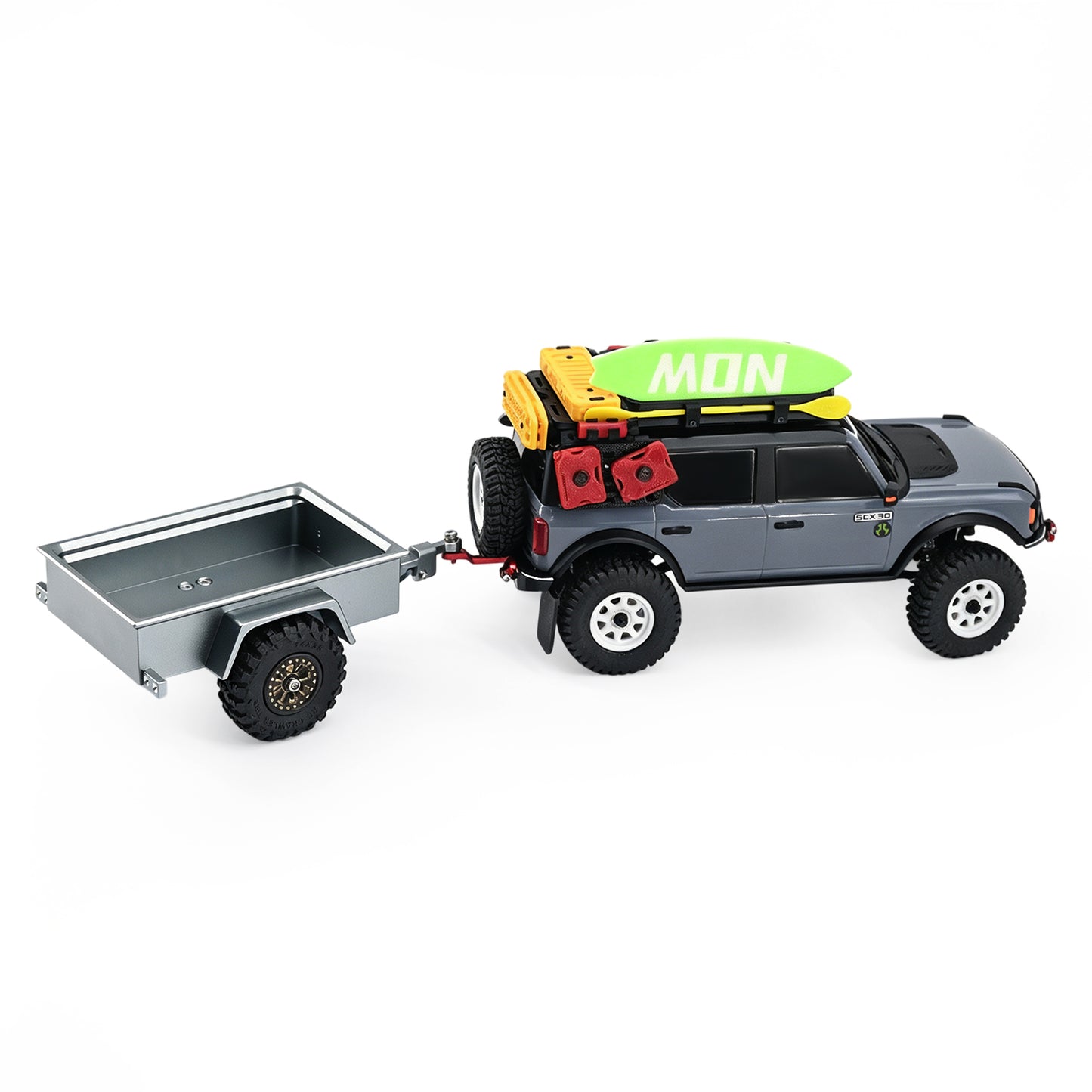 Hobbydetails Aluminum Trailer For 1:30 SCX30 Crawler Cars