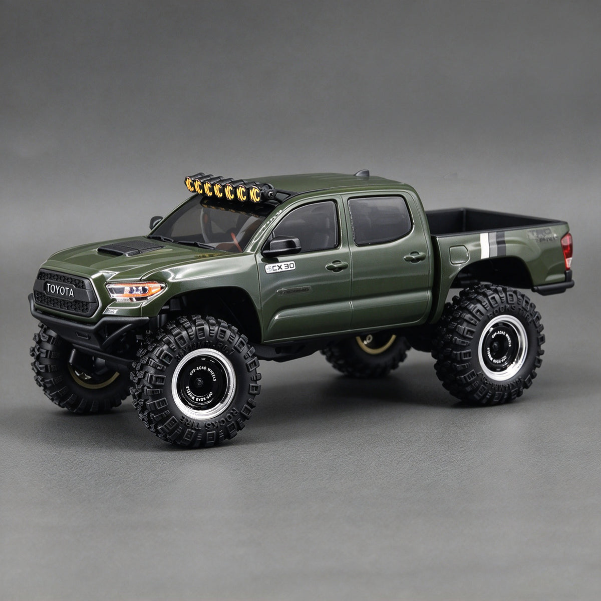 Hobbydetails 1/30 Toyota Classic UV Sticker/Topper Camper Shell/Body Mount Tire Wheel Set  for SCX30 Tacoma Cars