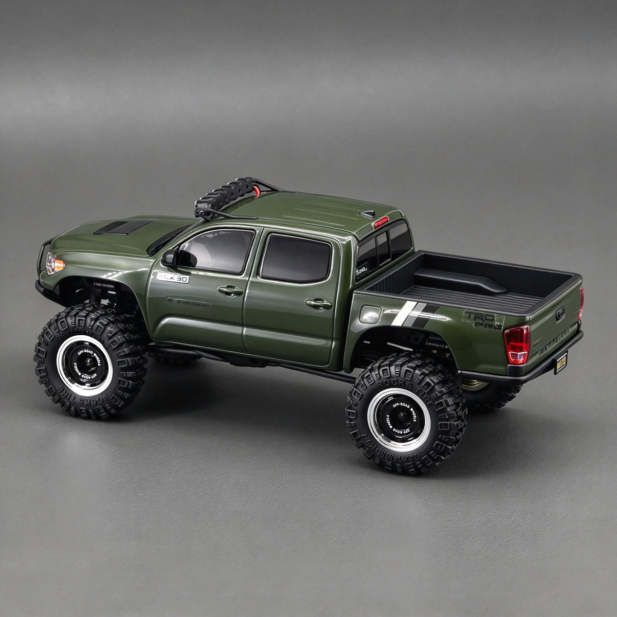 Hobbydetails 1/30 Toyota Classic UV Sticker/Topper Camper Shell/Body Mount Tire Wheel Set  for SCX30 Tacoma Cars
