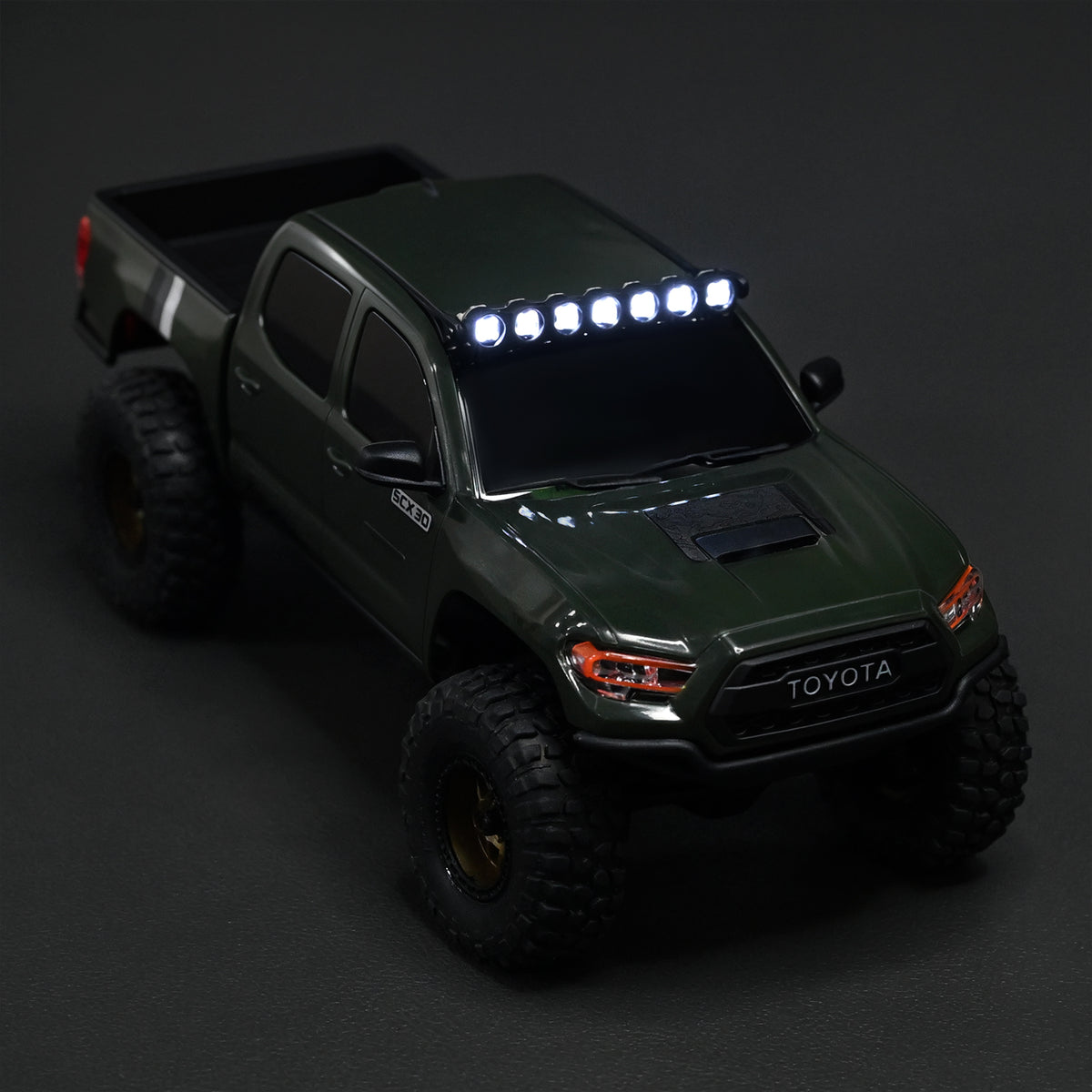 Hobbydetails Newest Aluminum Case Standard Round LED Light for Axial SCX30 Green Tacoma Rock Crawler Car White