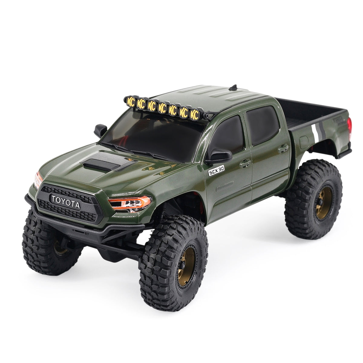 Hobbydetails Newest Aluminum Case KC LED Light for Axial SCX30 Green Tacoma Rock Crawler Car Yellow