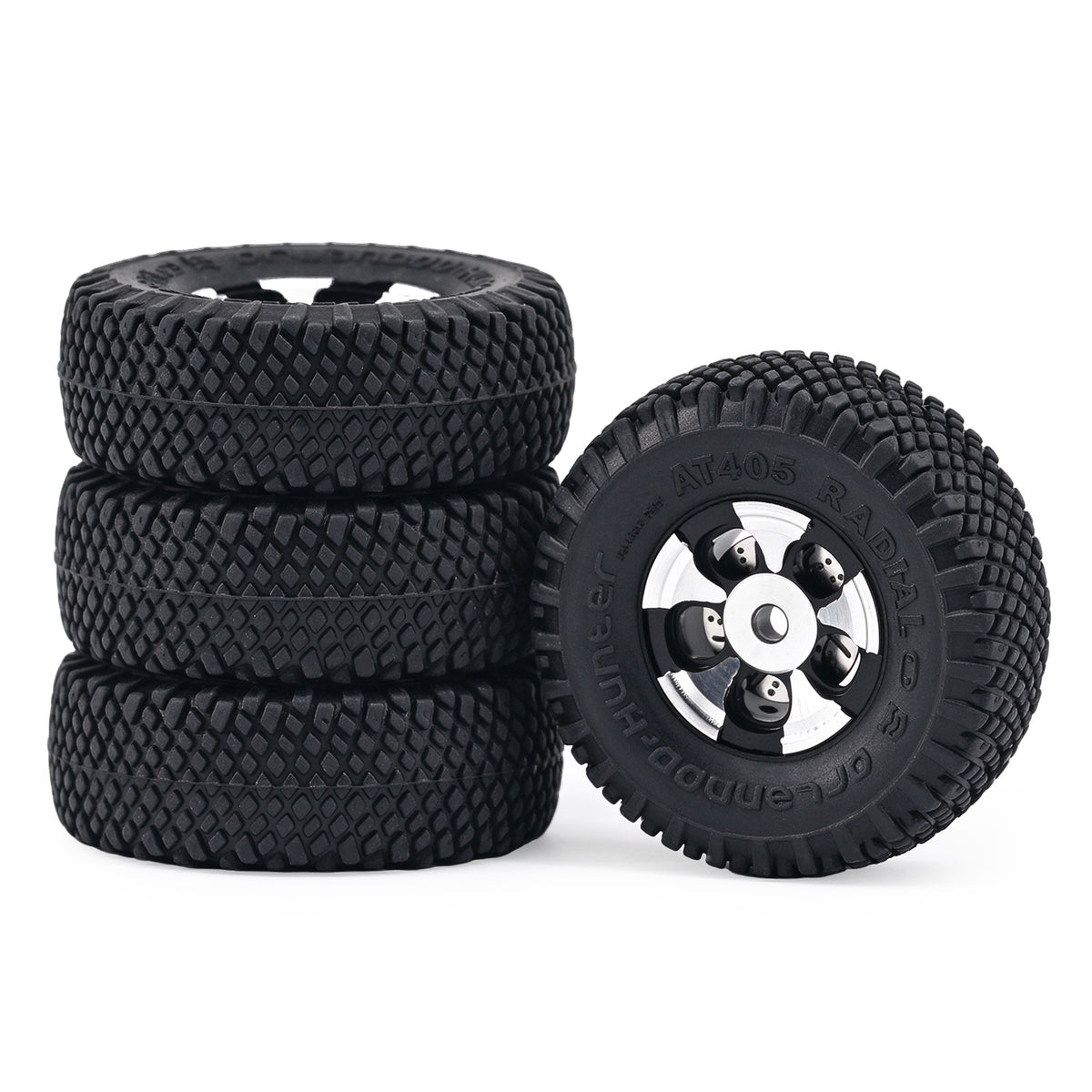 HobbyDetails 11.5×29.5mm Wheels and Tires for SCX30 Tacoma RC Crawler