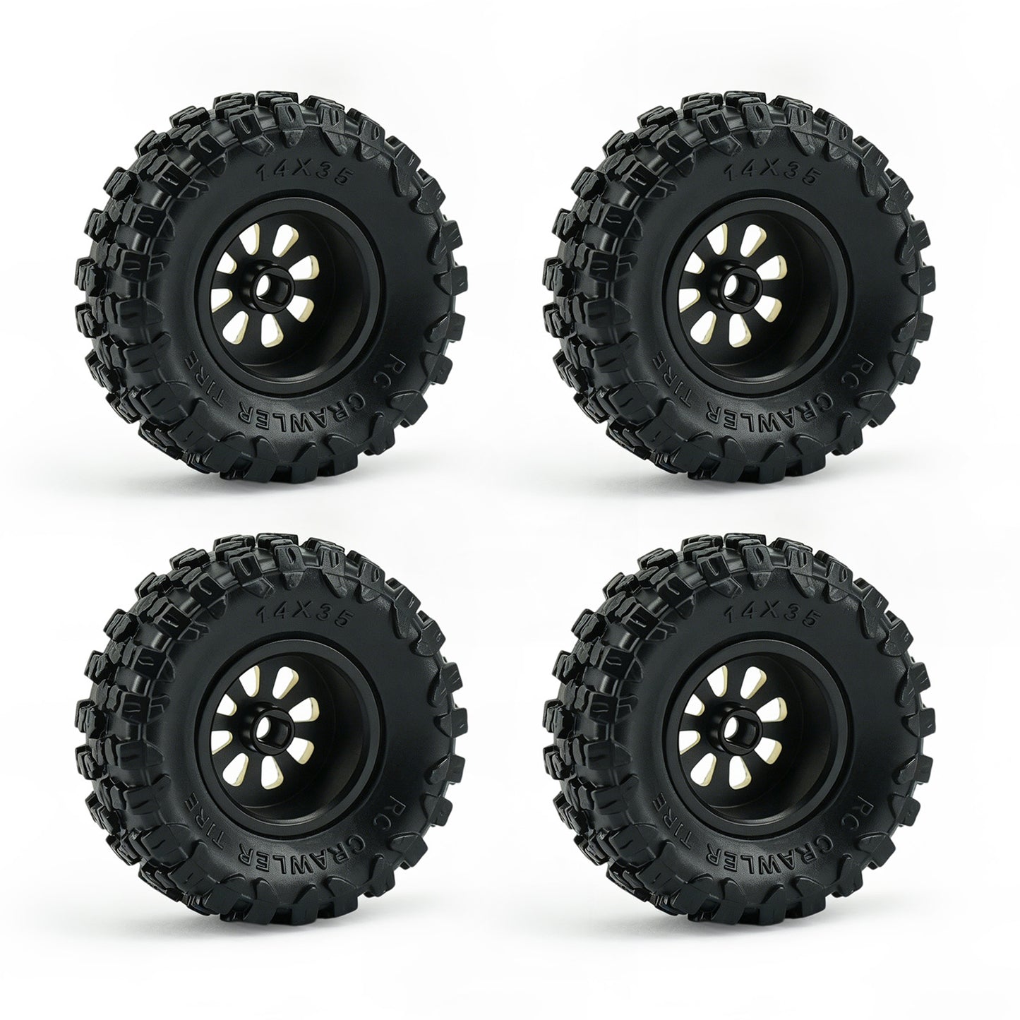Hobby Details Brass 0.7" Wheel and Tire for SCX30 Cars Upgrade Parts 4pcs/set