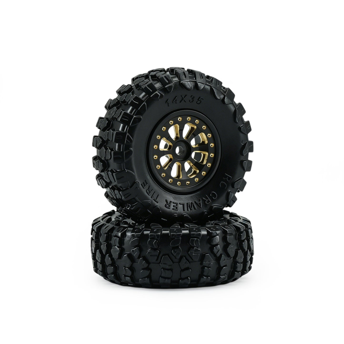 Hobby Details Brass 0.7" Wheel and Tire for SCX30 Cars Upgrade Parts 4pcs/set