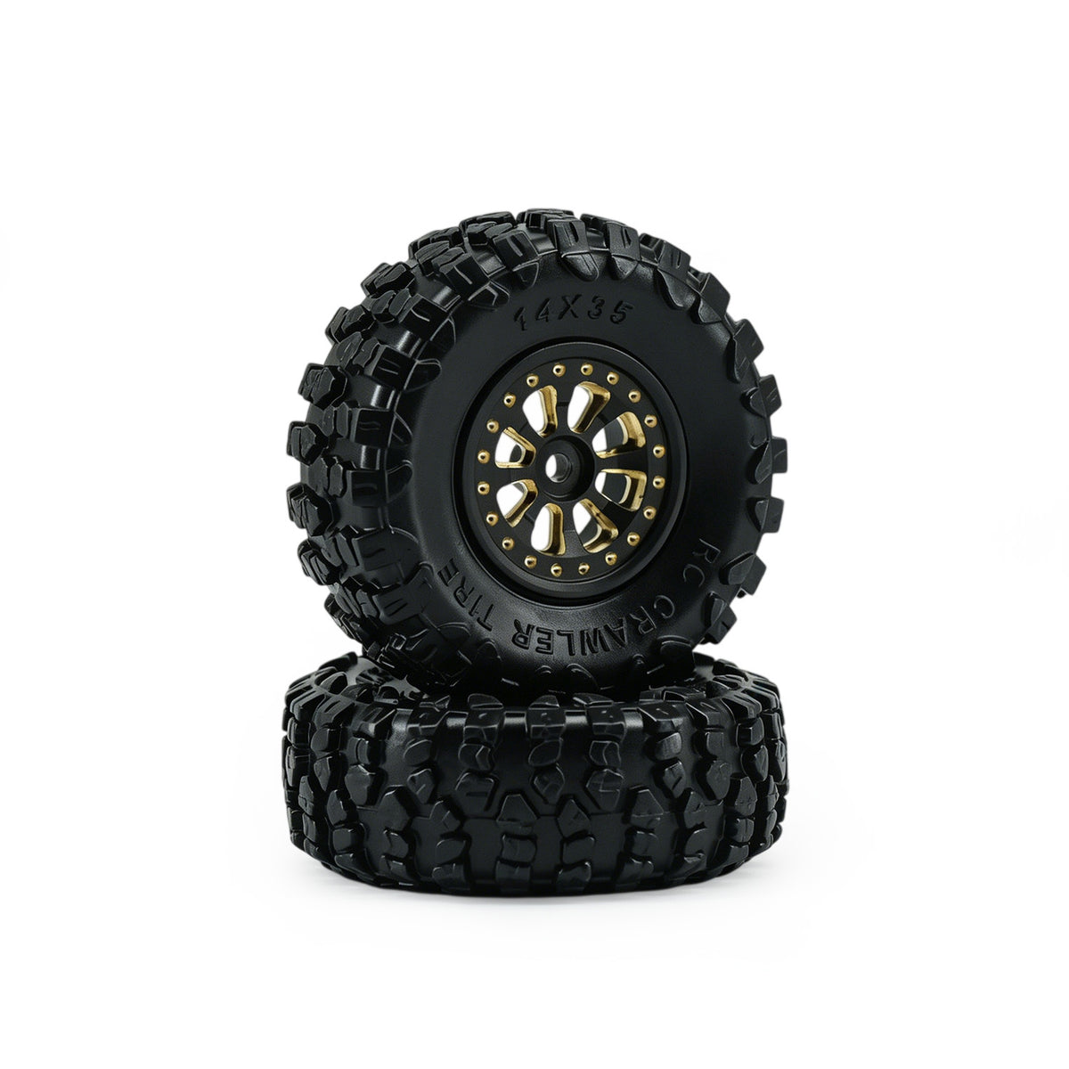 HobbyDetails 0.7" 14X35mm Tire ＆ Wheel for SCX30 Cars, Tacoma Bronze Cars, 4pcs/set