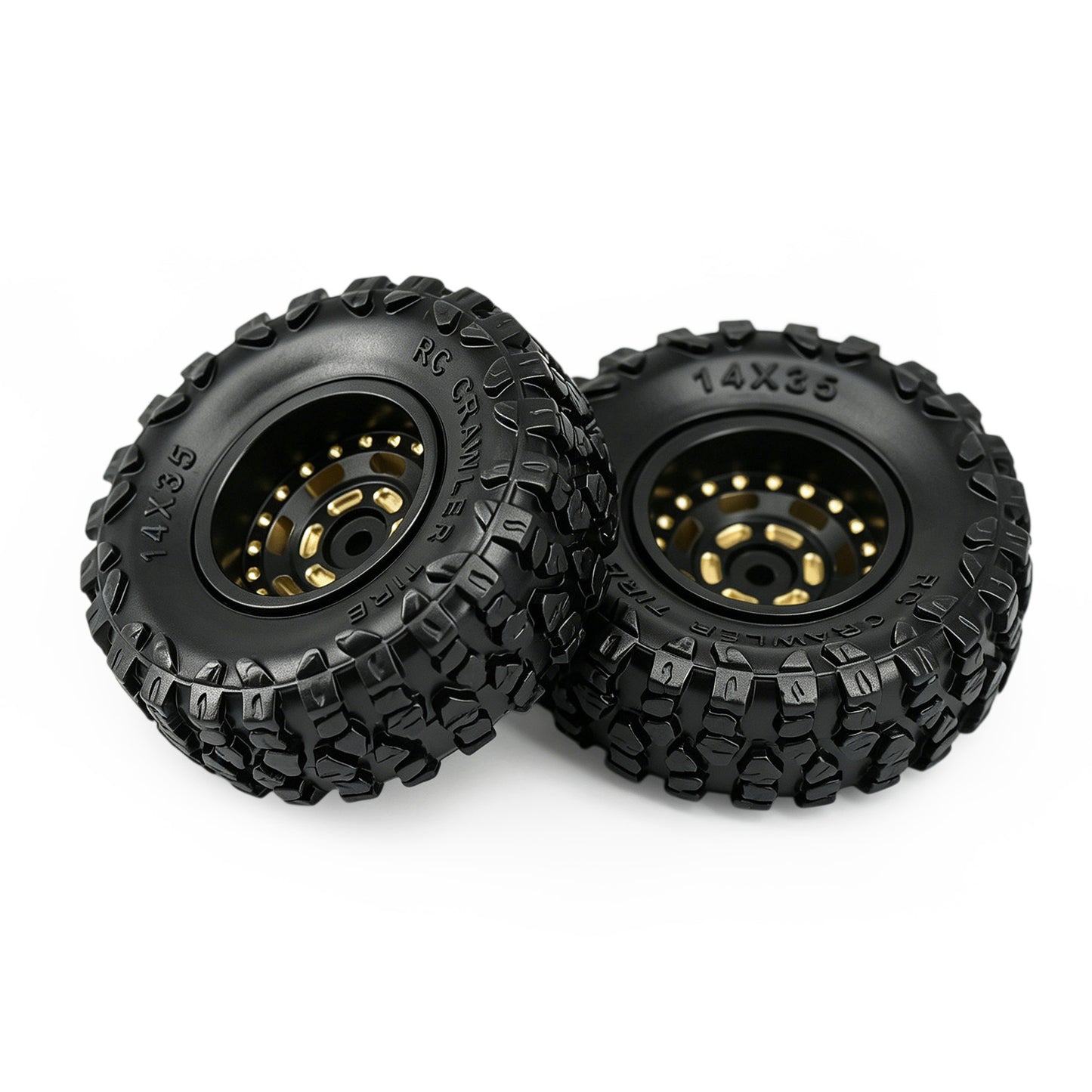 Hobby Details Brass 0.7" Wheel and Tire for SCX30 Cars Upgrade Parts 4pcs/set