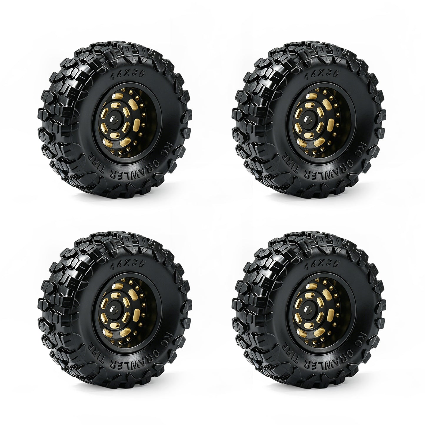 Hobby Details Brass 0.7" Wheel and Tire for SCX30 Cars Upgrade Parts 4pcs/set