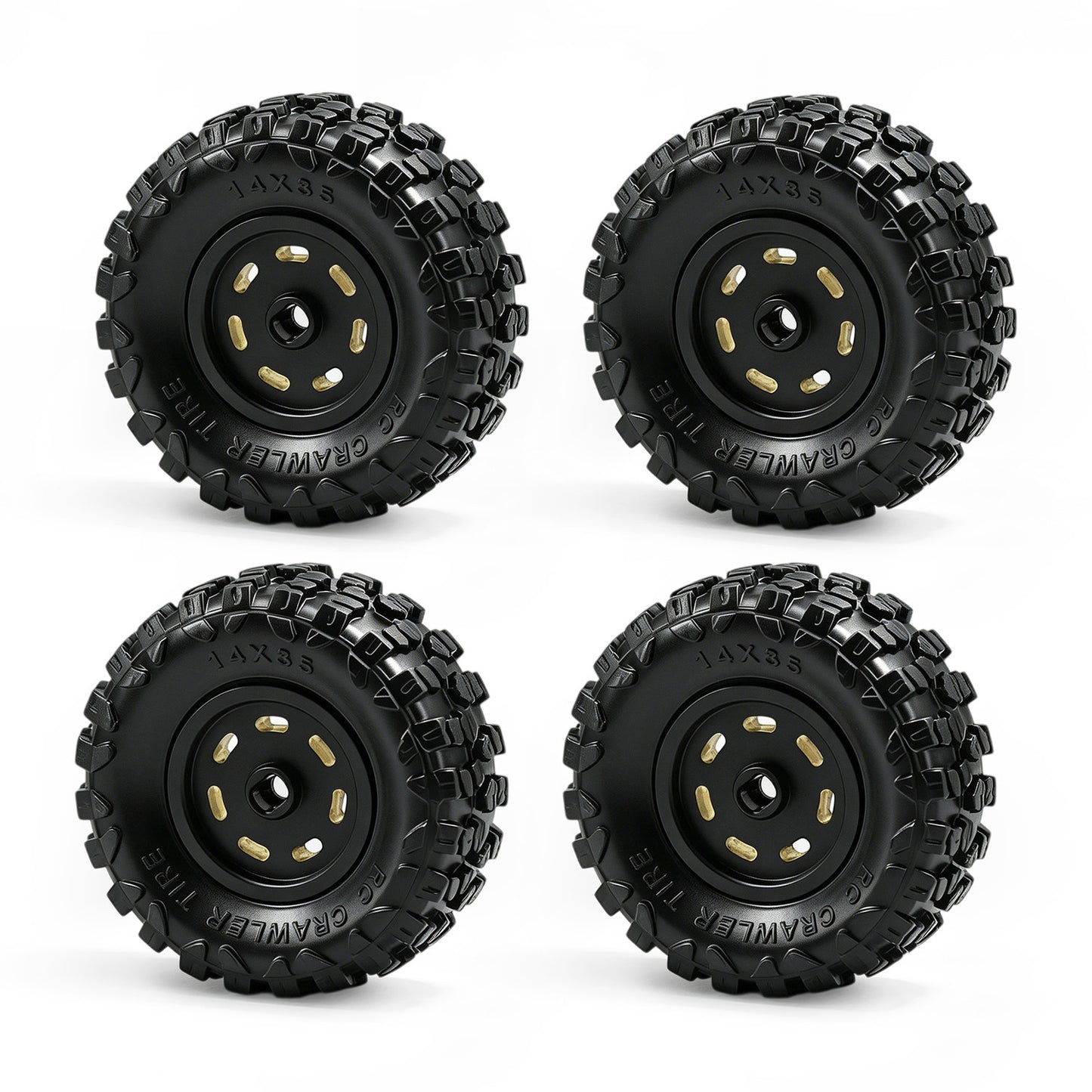 Hobby Details Brass 0.7" Wheel and Tire for SCX30 Cars Upgrade Parts 4pcs/set