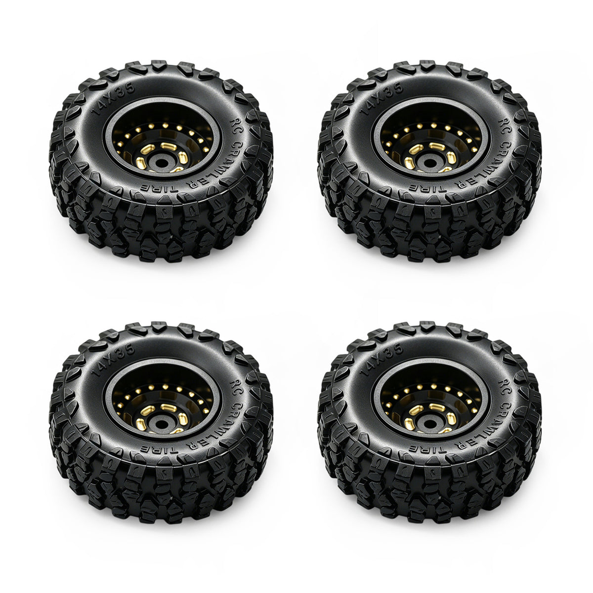 Hobby Details Brass 0.7" Wheel and Tire for SCX30 Cars Upgrade Parts 4pcs/set