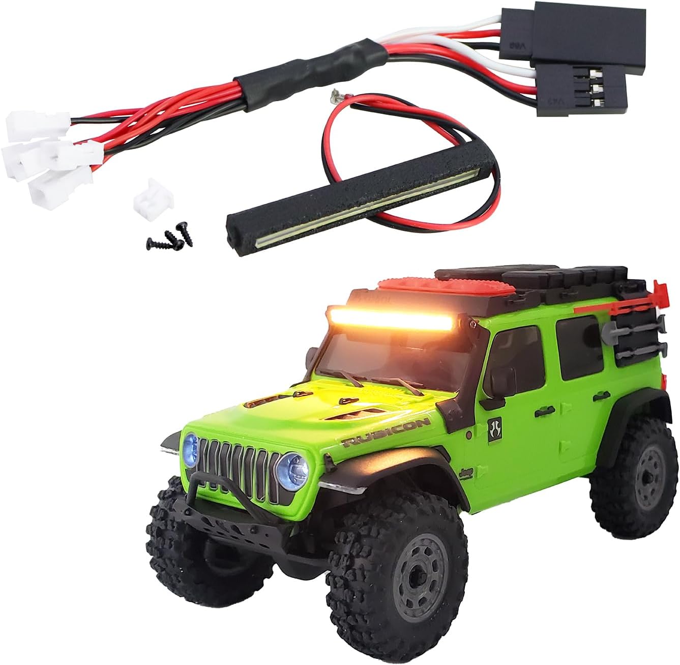 Hobby Details SCX30 Wrangler LED Round Light Bar, LED Straight Light Bar, Angel Eye Light, LED Bumper Light, Spare Tire LED Light, Rock Lights Bar, A Pillar Spot Lights