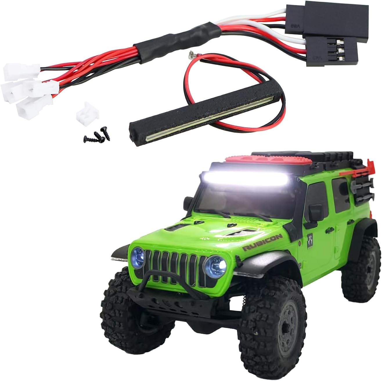 Hobby Details SCX30 Wrangler LED Round Light Bar, LED Straight Light Bar, Angel Eye Light, LED Bumper Light, Spare Tire LED Light, Rock Lights Bar, A Pillar Spot Lights