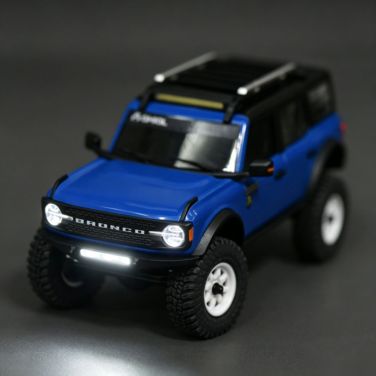 Hobby Details SCX30 Bronco Round Light Bar, Straight Light Bar, Angel Eye Light, LED Bumper Light, Front Bumper with LED Light Bar, Rock Lights Bar
